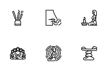 Meditation Wellness Occupation Icon Pack