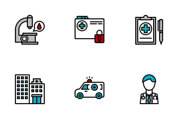 Medizin und Gesundheit Farbe Symbolpack