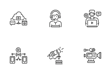 Meios de comunicação Icon Pack