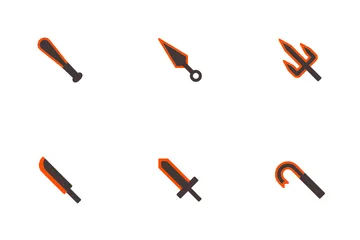 Melee Weapon Orange Icon Pack