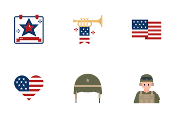 Memorial Day And Military Icon Pack