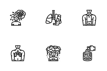 Men Diseases Prostate Cancer Icon Pack