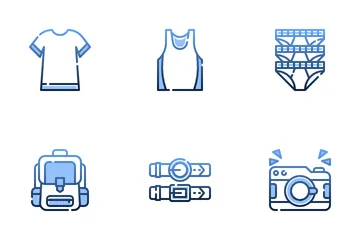 Men Travel Packing Icon Pack