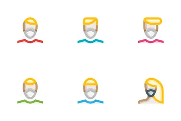 Menschen mit Gesichtsmasken Symbolpack