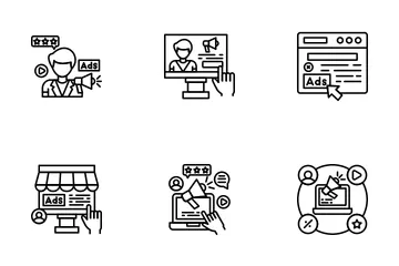 Mercadeo en línea Paquete de Iconos