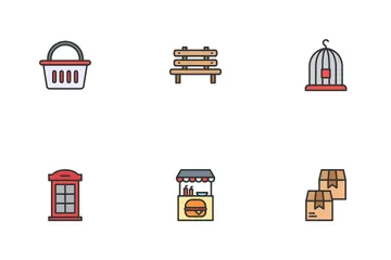 Mercado callejero Icon Pack