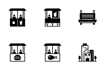 Mercado callejero Icon Pack