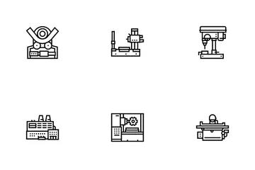 Metal Working Machine Icon Pack