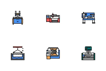 Metal Working Machine Icon Pack