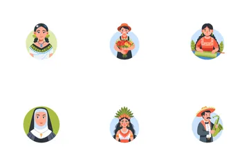 Mexican And Hispanic Characters Icon Pack