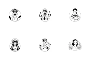 Mexican And Hispanic Characters Icon Pack