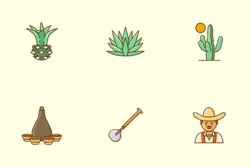 Mezcal Production Icon Pack