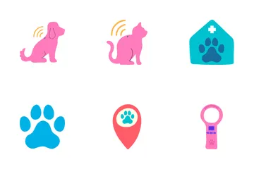 Microchip para mascotas Paquete de Iconos