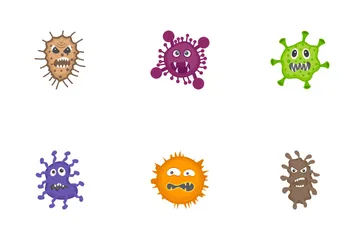 Microrganismos assustadores Pacote de Ícones