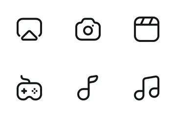 Meios de comunicação Icon Pack