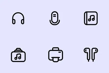 Meios de comunicação Icon Pack