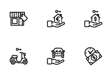 Mieten Icon Set Symbolpack