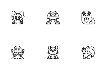 Monstre mignon et adorable tout doux Pack d'Icônes