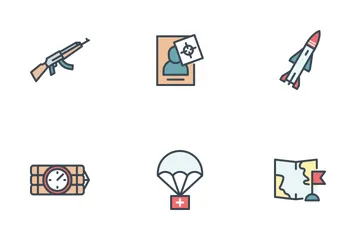 Military Filled Outline Icon Pack