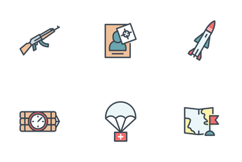 Military Filled Outline Icon Pack
