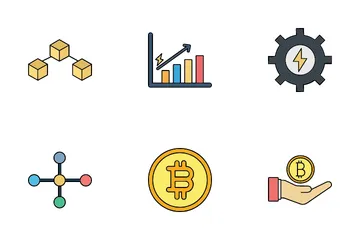 Mineração de criptomoeda Pacote de Ícones