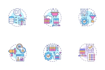 Mineração de dados e Big Data Pacote de Ícones