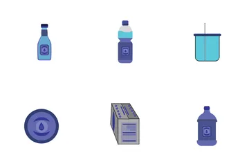 Mineral Water Market Icon Pack