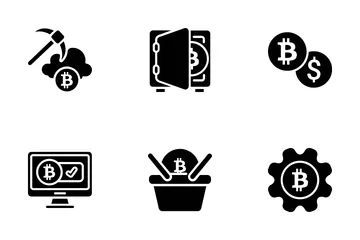 Minería Bitcoin Paquete de Iconos