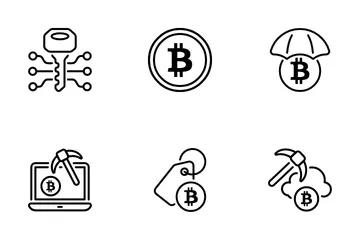 Minería Bitcoin Paquete de Iconos