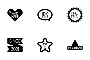 Miscellany Texts And Badges Icon Pack