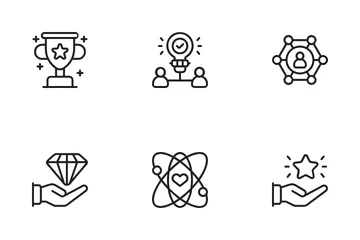 Mission Vision And Values Icon Pack