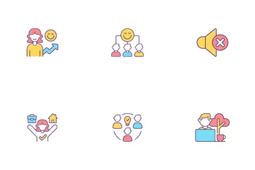 Mitarbeitermotivation Icon Pack
