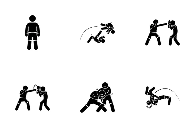 MMA Fighter Icon Pack - 19 Glyph Sports & Games Icons | SVG, PNG, ICO ...