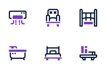 Möbel und Dekoration Icon Pack