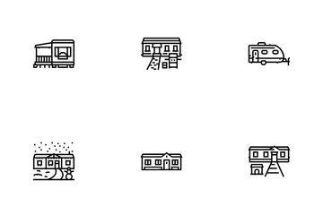 Mobile Home Trailer Icon Pack