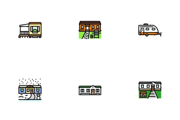 Mobile Home Trailer Icon Pack