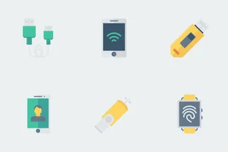 Mobile & Smart Devices Flat Icons