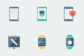 Mobile & Smart Devices Flat Icons