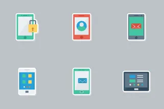 Mobile & Smart Devices Flat Paper Icons