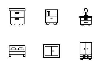Móveis - Contorno Pacote de Ícones