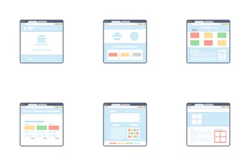 Modelos de wireframe de site Pacote de Ícones