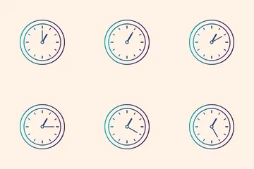 Modern Analog Clock Icon Pack