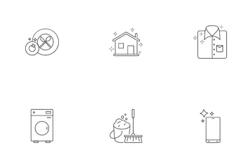 Modern Cleaning Elements Icon Pack