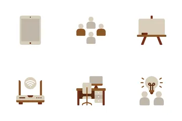 Modern Coworking Spaces Icon Pack