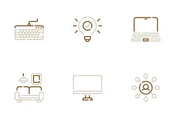 Modern Coworking Spaces Icon Pack