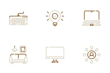 Modern Coworking Spaces Icon Pack
