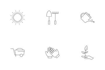 Modern Gardening Tools Icon Pack