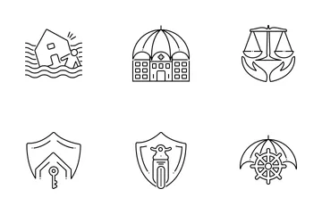 Modern Insurance 1line Icon Pack