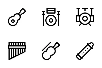 Modern Music Equipment Icon Pack