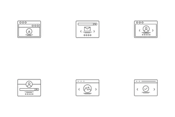 Moderne Wireframe-Umrisse Symbolpack